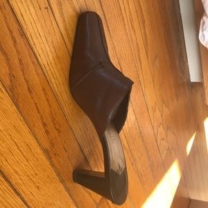 Dark Brown Mules by Studio‎ Works